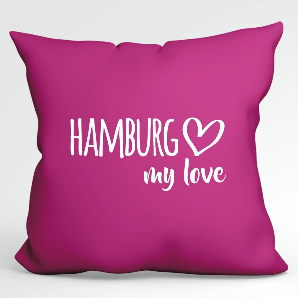 

Подушка Huuraa Hamburg my love декоративная наволочка без наполнителя размер 40x40см цвета фуксии для всех любителей Гамбурга Германия идея подарка для друзей и семьи Hellweg Druckerei