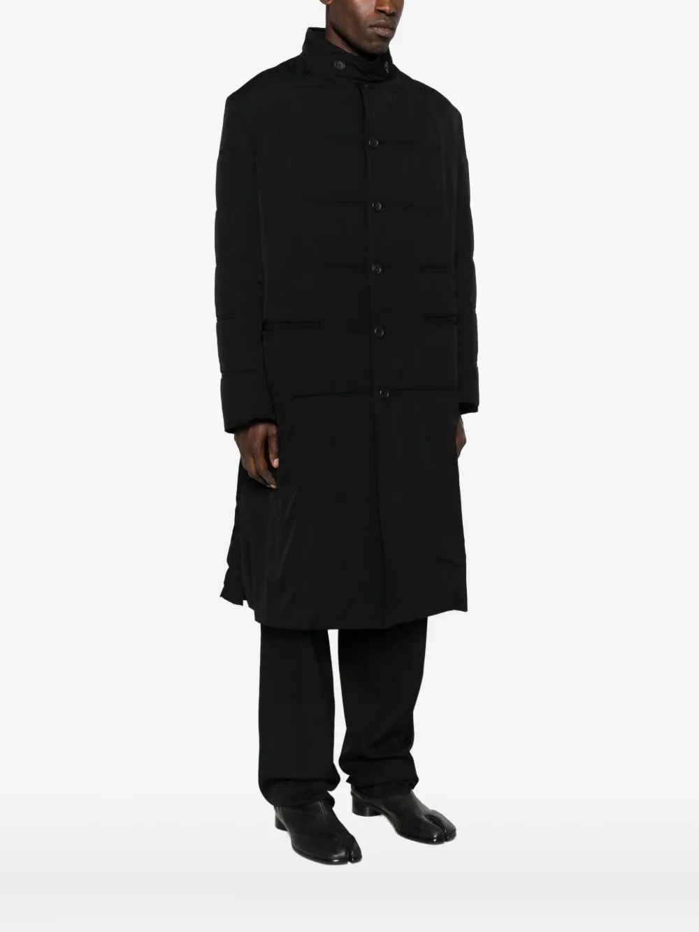 Однобортное пальто Yohji Yamamoto, черный — фото 3