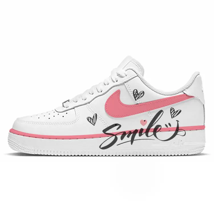 

Nike Кроссовки Air Force 1 с антискользящим покрытием, износостойкие, низкие, мужские, для скейтбординга, белые, розовые