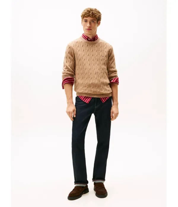 Шерстяной свитер regular fit Tommy Hilfiger, бежевый — фото 2