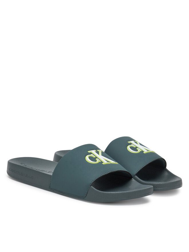 Мюли Slide Jelly Mono Pu YM0YM01281 Calvin Klein Jeans, зеленый — фото 2