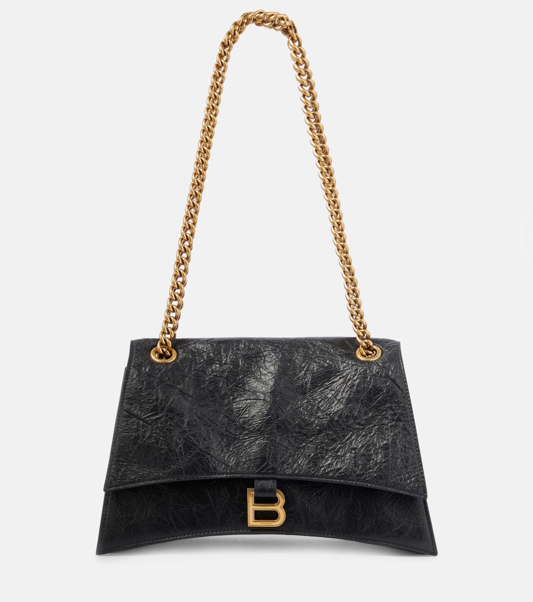 

Средняя кожаная сумка через плечо Crush Balenciaga, черный