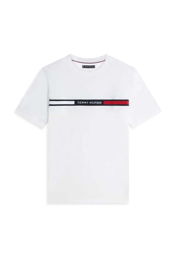 Футболка с вышитым логотипом, базовая футболка Tommy Hilfiger, White — фото 4