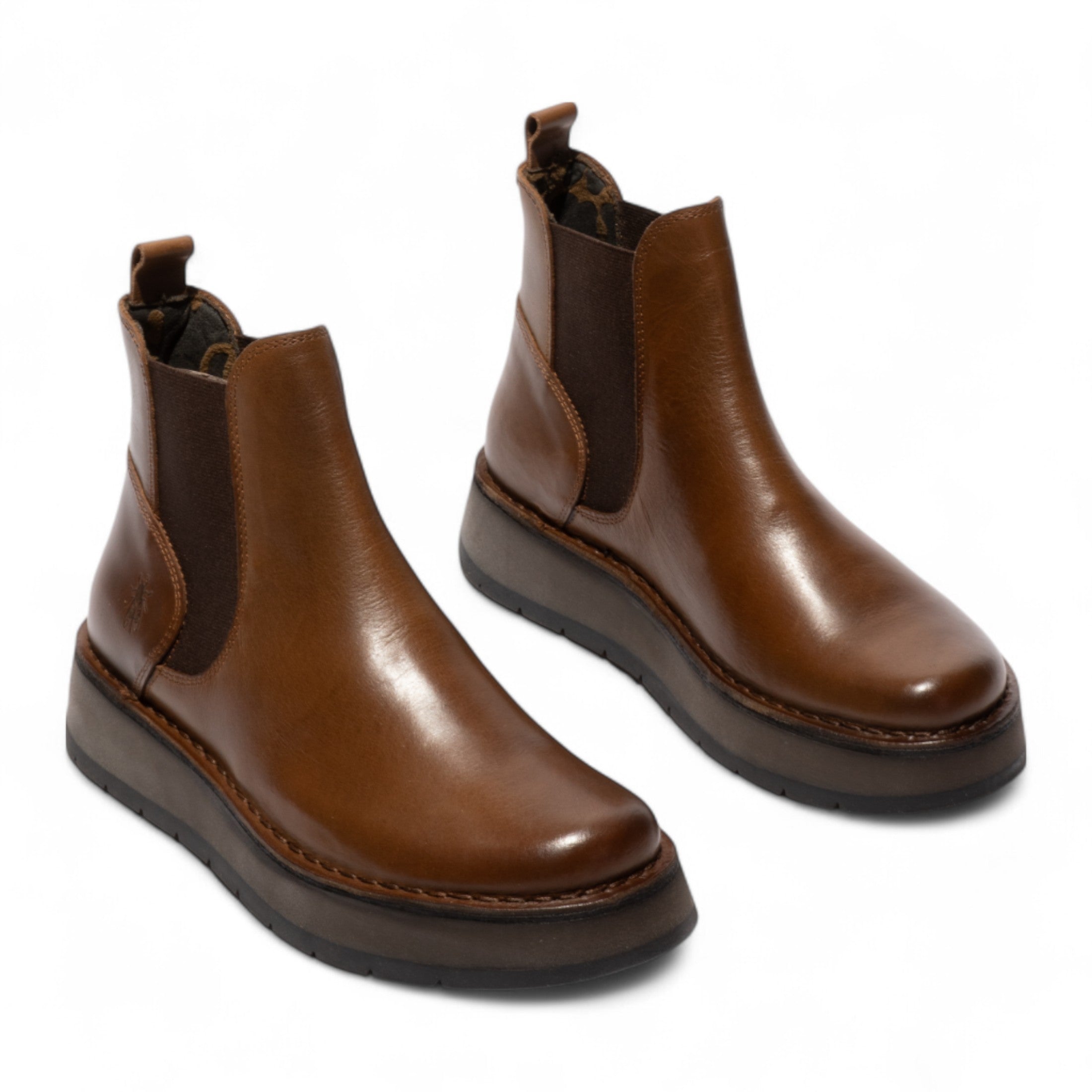 Fly London женские замшевые ботинки-челси Camel Brown RAWI131 на удобной подошве — фото 3