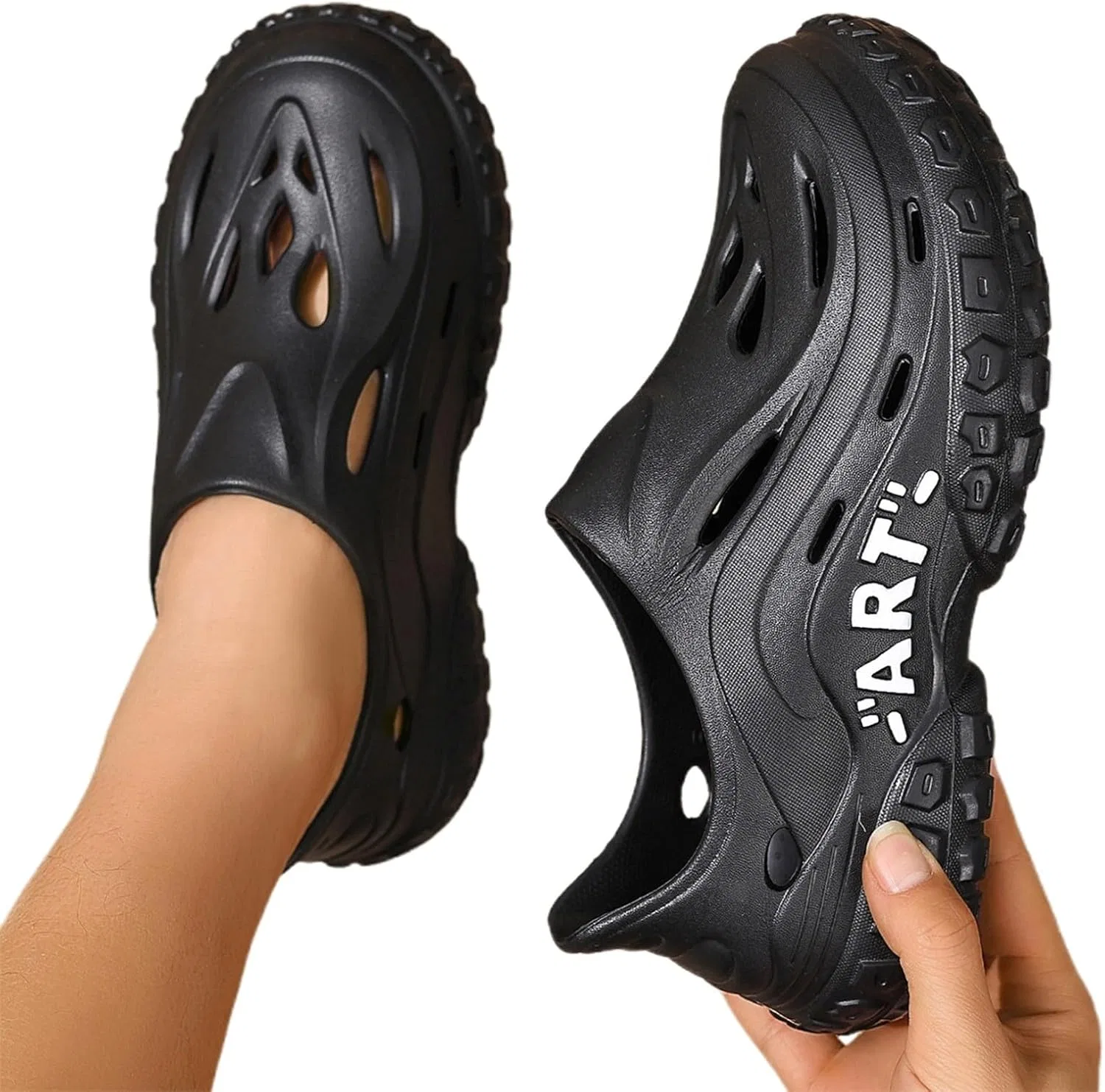 Сабо и пантолетты Für Herren Damen Leicht Hausschuhe mit Rutschfester Sohle Gartenclogs Küchenschuhe Unisex Weiche Gartenschuhe Garten Sommer Sandalen Strand Schuhe Badelatschen Hsternexy, B41 Schwarz — фото 3