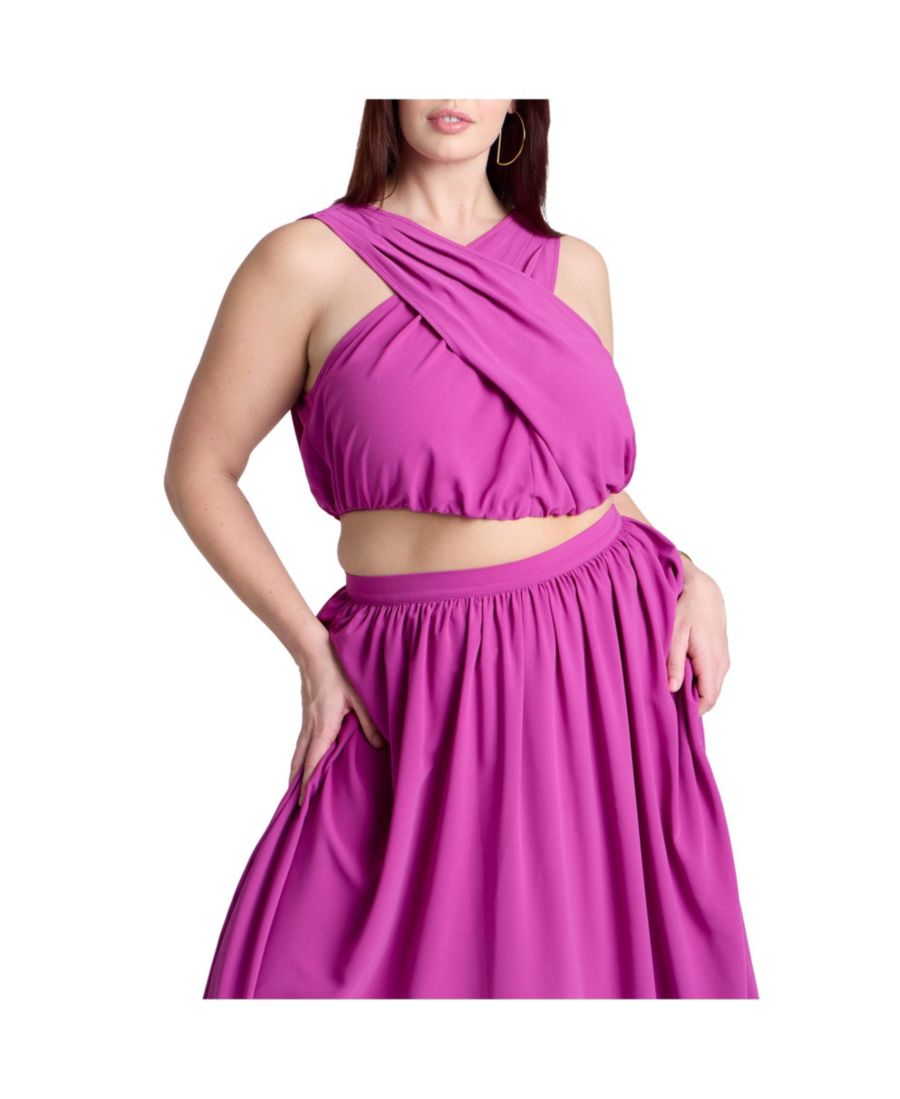 

Женский укороченный топ с присборенной талией и запахом ELOQUII, Aster novae