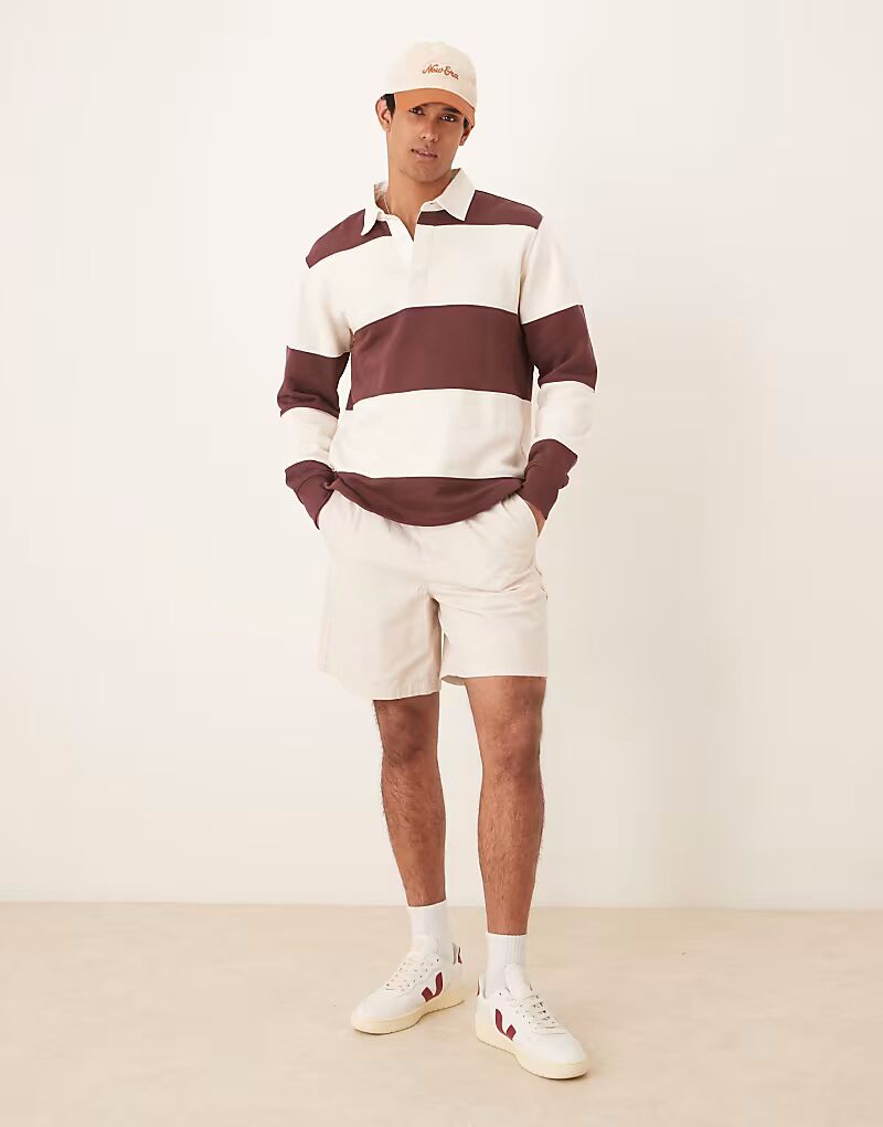 

Широкие шорты из льняной смеси ASOS DESIGN в каменном цвете