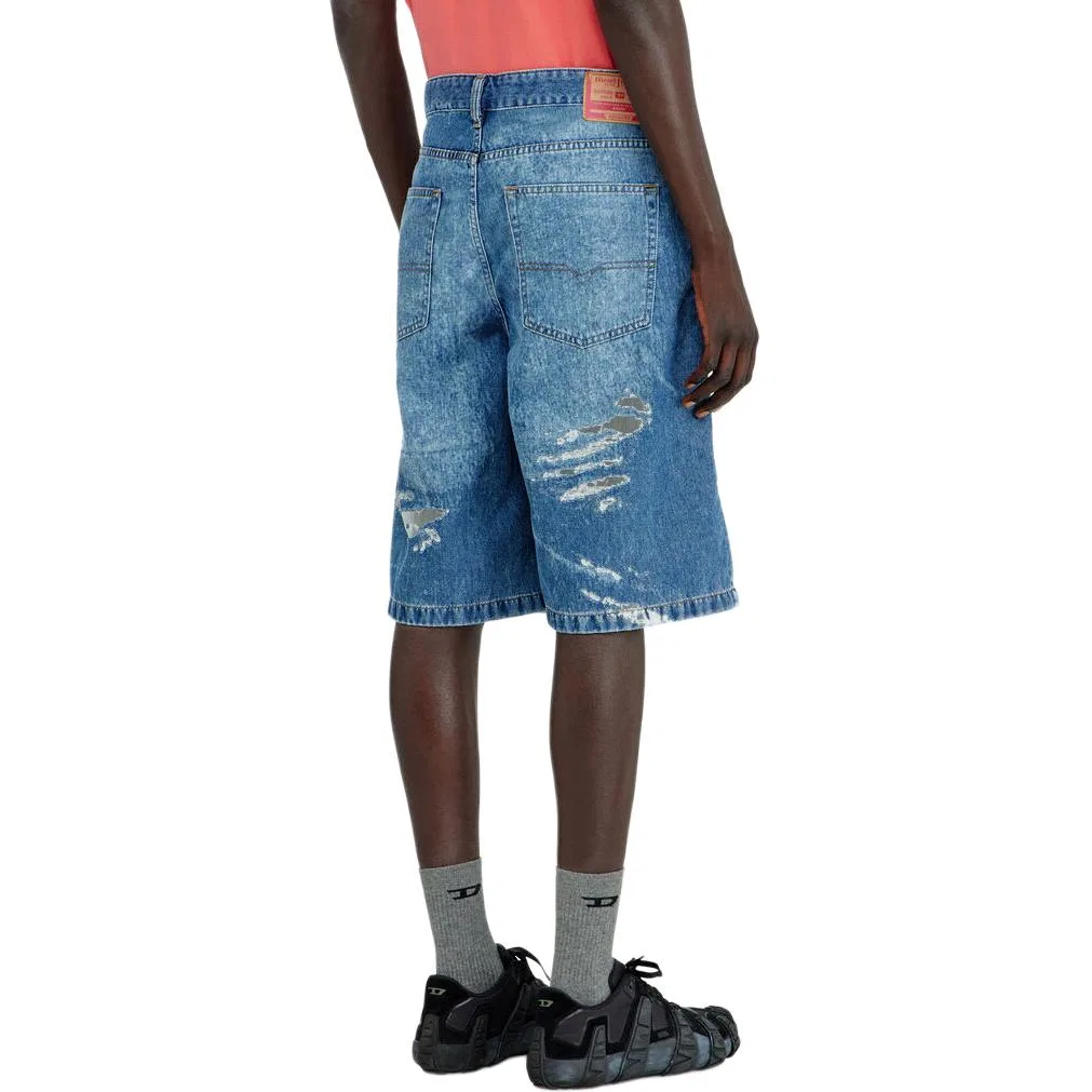 Джинсовые шорты Diesel X Tinder medium blue — фото 4