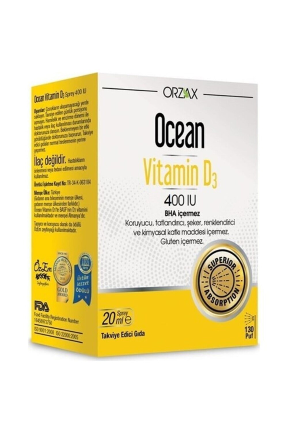 

Ocean Витамин D3 400 МЕ 20 мл Спрей