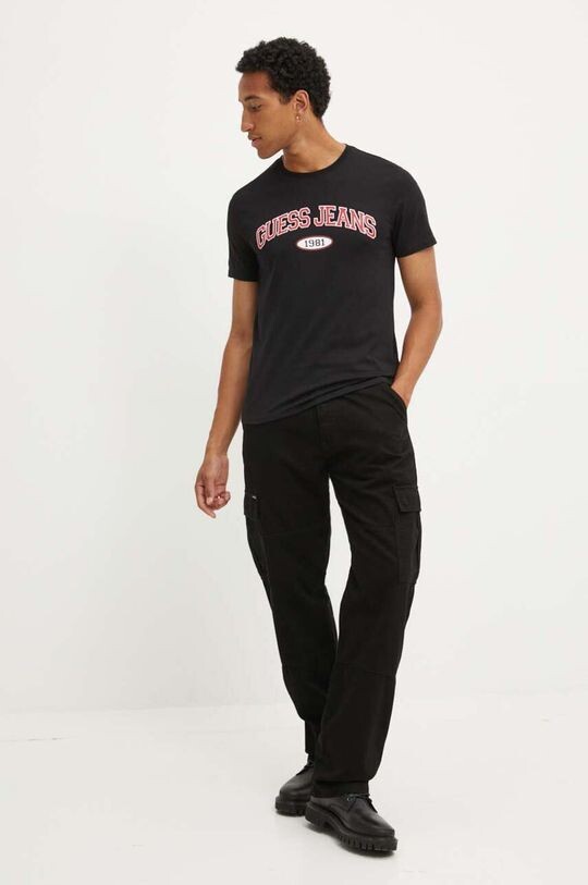 

Хлопковая футболка Guess Jeans, черный