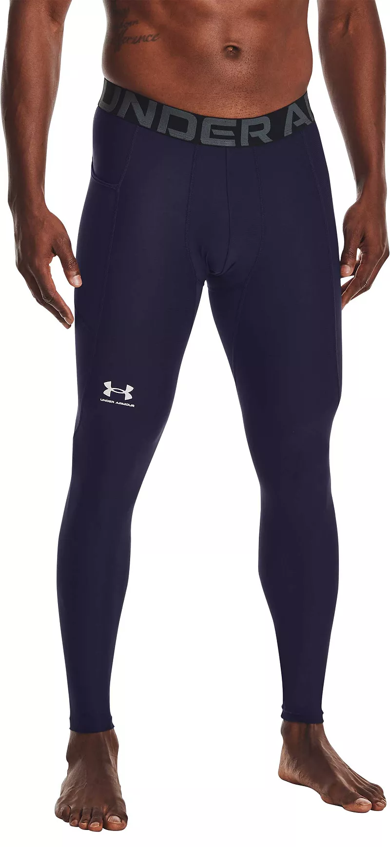 

Мужские леггинсы Under Armour HeatGear Armor, цвет Midnight Navy/White