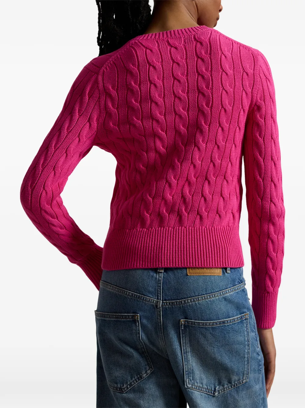 Кардиган фактурной вязки Polo Ralph Lauren, розовый — фото 4