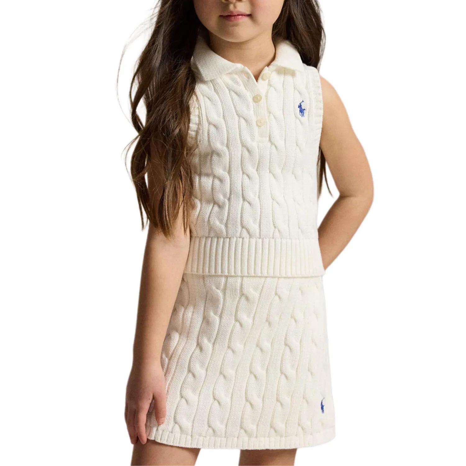 Детский костюм с юбкой Polo Ralph Lauren белый — фото 4