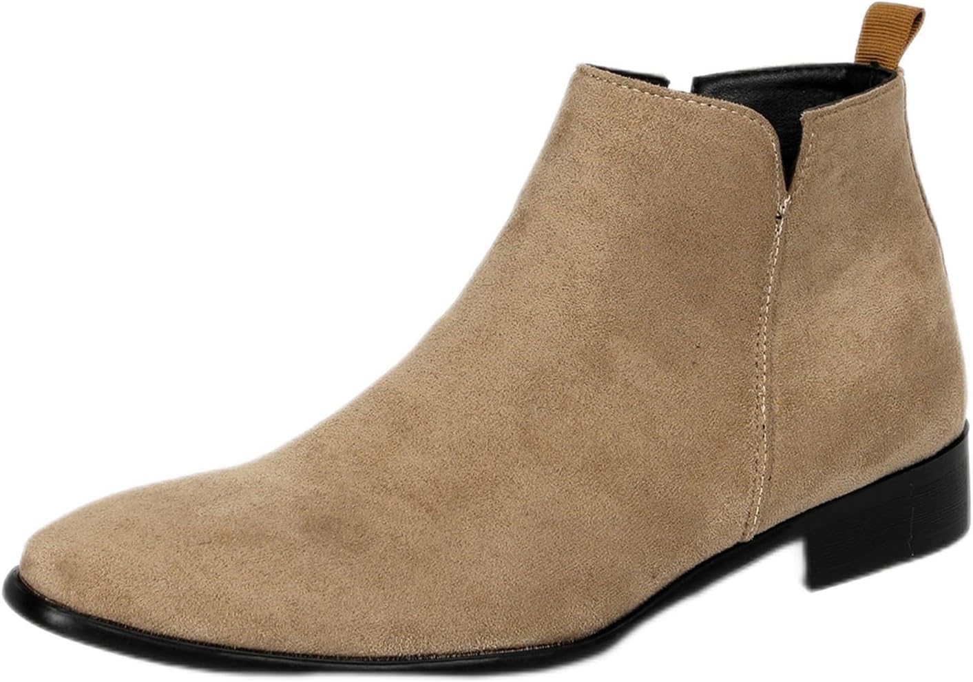 

Мужские ботинки челси, удобные замшевые ботинки для делового стиля, модные нескользящие ботильоны с боковой молнией, повседневные, деловые, рабочие Generic, бежевый