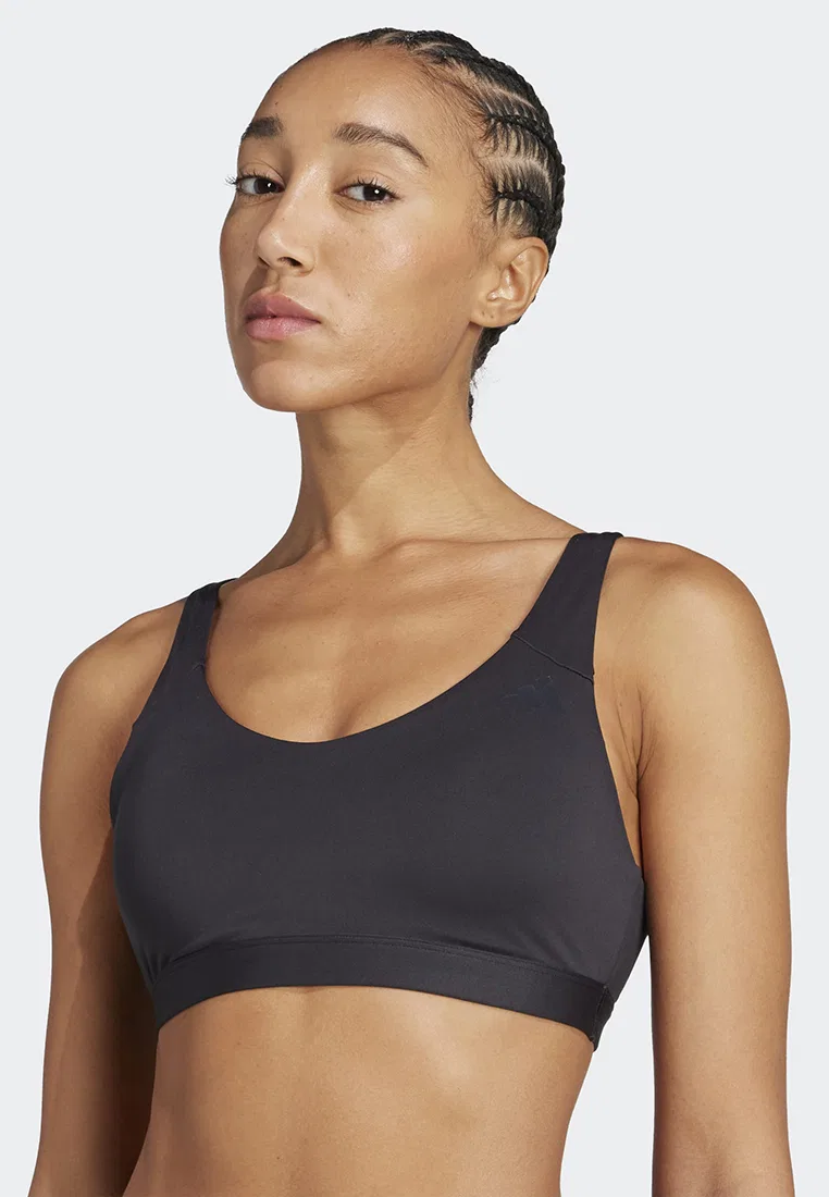 Бюстгальтер для фитнеса, средняя поддержка, All Me Essentials Adidas, черный — фото 3