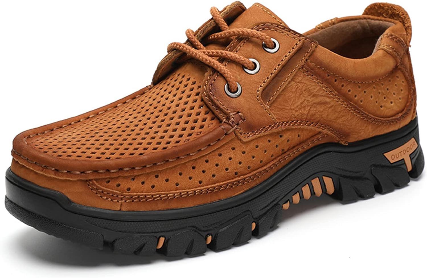 

Мужские кожаные классические лоферы с нескользящей подошвой, повседневные, легкие, дышащие, мягкие и удобные, для прогулок на открытом воздухе, слипоны для походов Purchawee, желтый