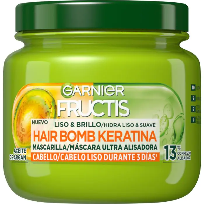 

Маска для волос fructis hair bomb keratina mascarilla capilar liso & brillo Garnier, объем 320 мл