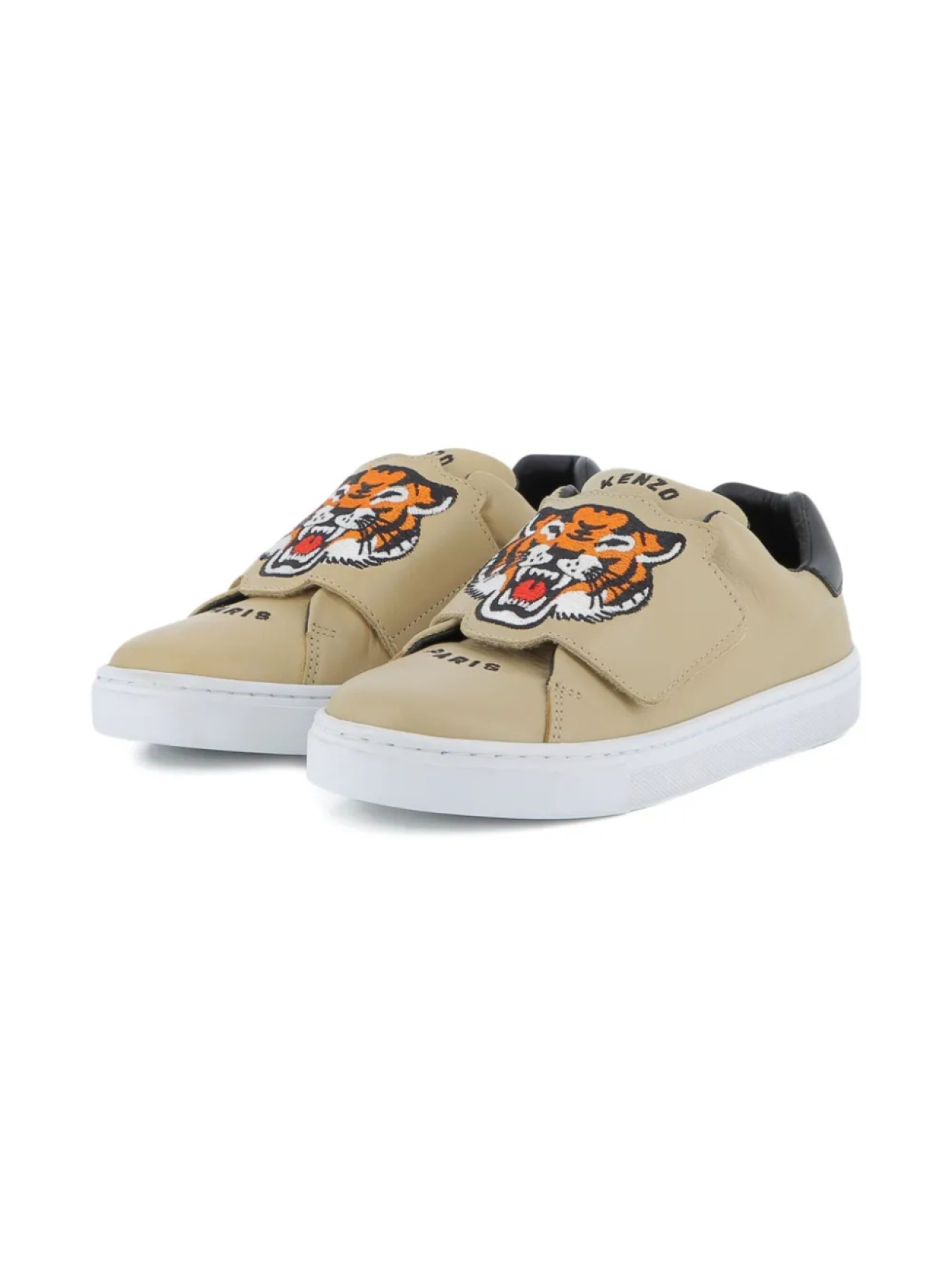 Kenzo Kids кроссовки с вышивкой Tiger, нейтральный — фото 3