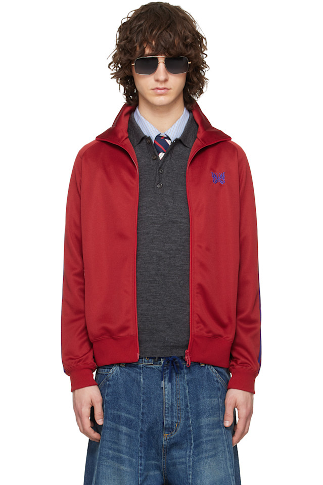 

Полиэтиленовая гладкая спортивная куртка Needles, красный