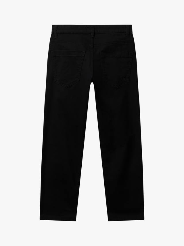 Детские брюки slim с пятью карманами из хлопкового состава Benetton, Black — фото 2