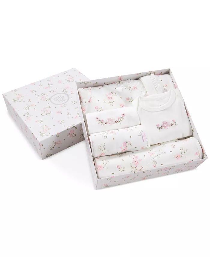 Подарочный набор для девочек "Vintage Rose", 6 предметов, хлопок Little Me, розовый — фото 4