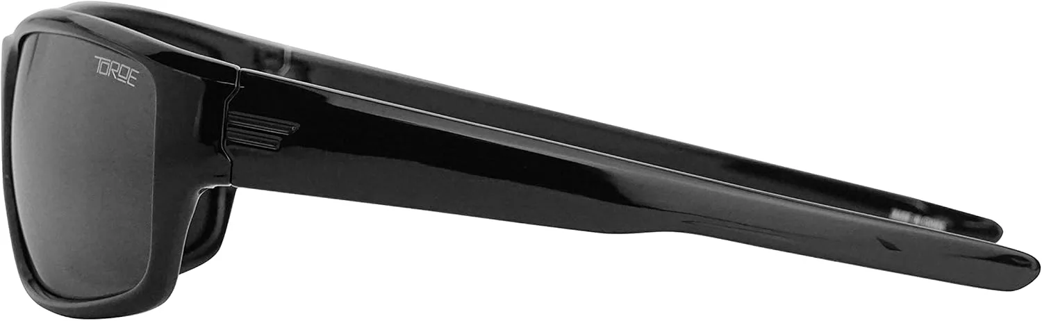

Спортивные солнцезащитные очки TOROE Eyewear FIELD с обтекаемой формой, поляризованными поликарбонатными линзами и легкой оправой TR90, Gloss Black | Black Emblem