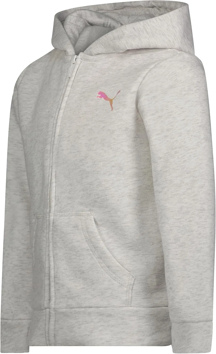 Детская толстовка на молнии PUMA Core Logo, цвет White Heather — фото 4