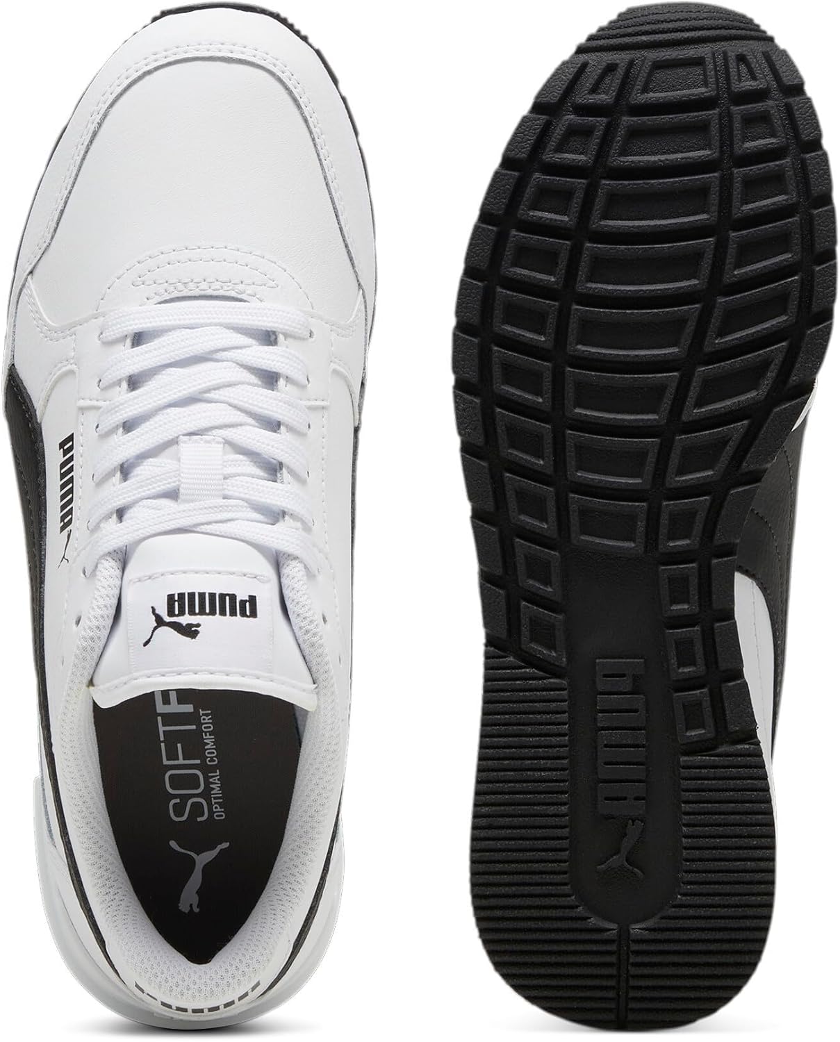 Кроссовки Puma St Runner унисекс-детские на липучке, белый/черный — фото 4