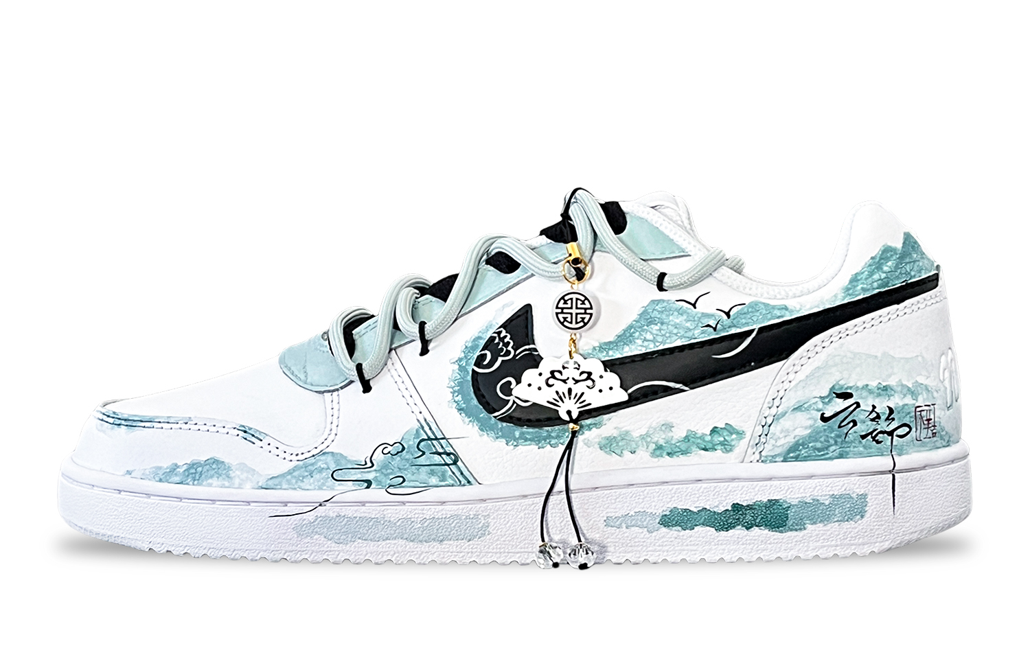 

Nike Кроссовки для скейтбординга EBERNON Low Qi Card, Yunshu, противоскользящие, износостойкие, низкие, мужские, зеленые, белые