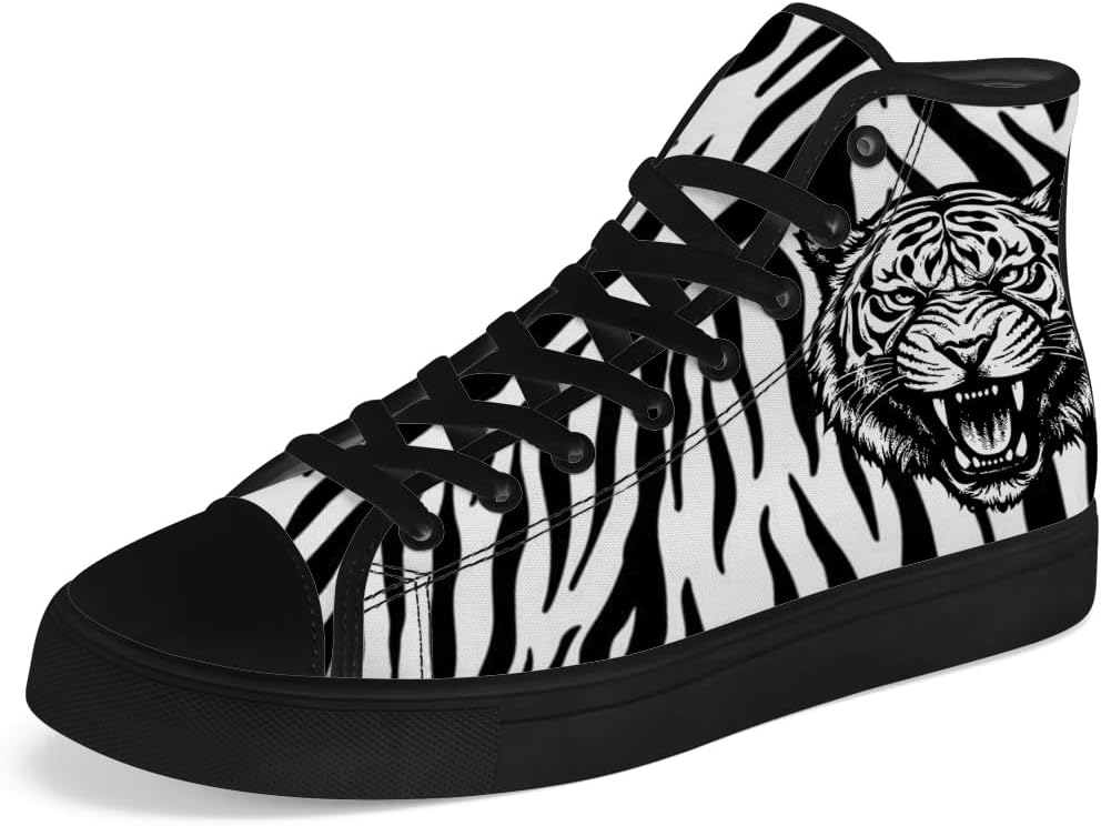 

Мужские и женские кроссовки на высокой подошве с тигровым принтом, текстильные, на шнуровке, повседневные, подарок для мужчин и женщин Chebing, черный