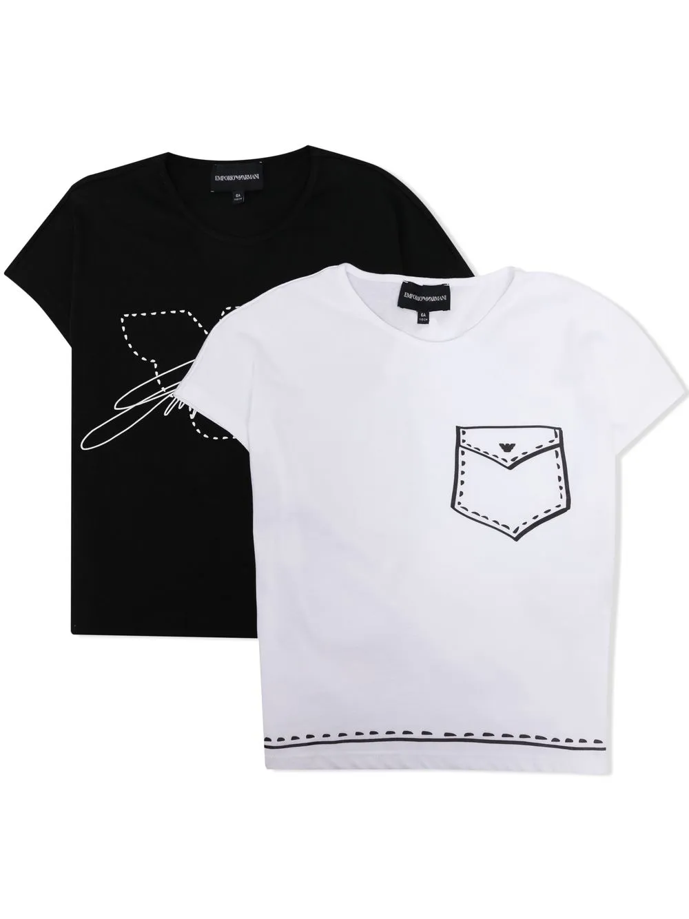 

Комплект из двух футболок с принтом Emporio Armani Kids, белый