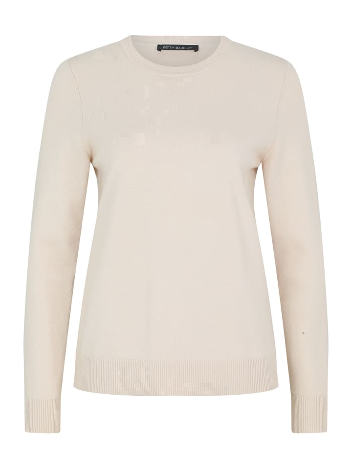 

Базовый вязаный свитер с круглым вырезом бежевого цвета. Betty Barclay