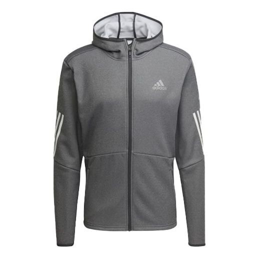 

Куртка Men's adidas Hooded Stripe Zipper Jacket Gray, серый