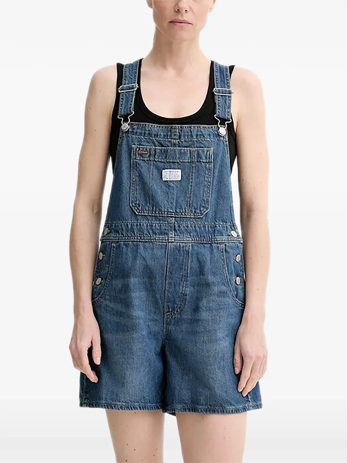 Джинсовый комбинезон с накладными карманами Levi's, синий — фото 2