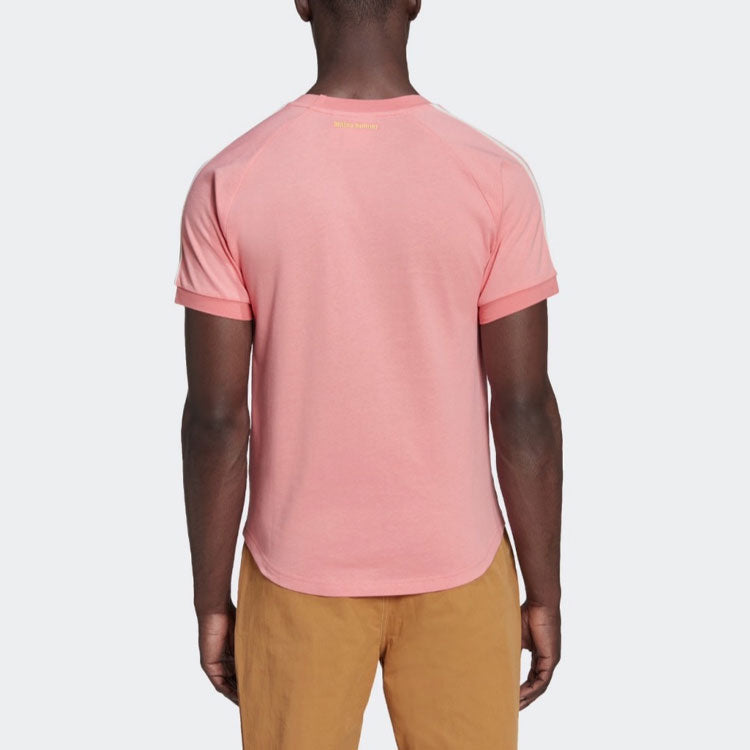 Футболка adidas x Wales Bonner T-Shirt 'Pink Yellow', розовый — фото 4