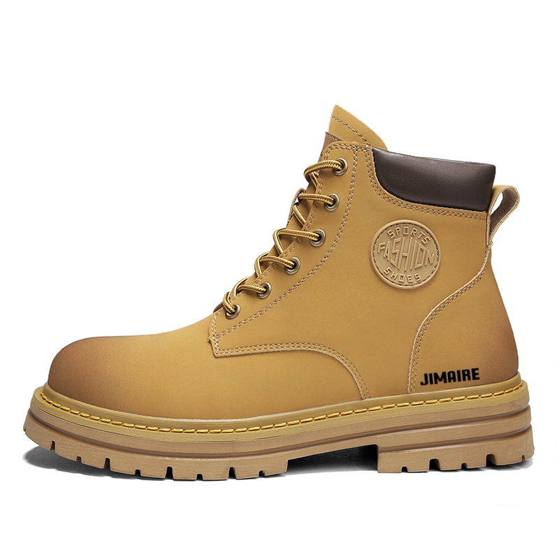 

King Jinmai Желто-коричневые унисекс короткие мартинсы для любого сезона, цвет Yellow Brown, All-Season