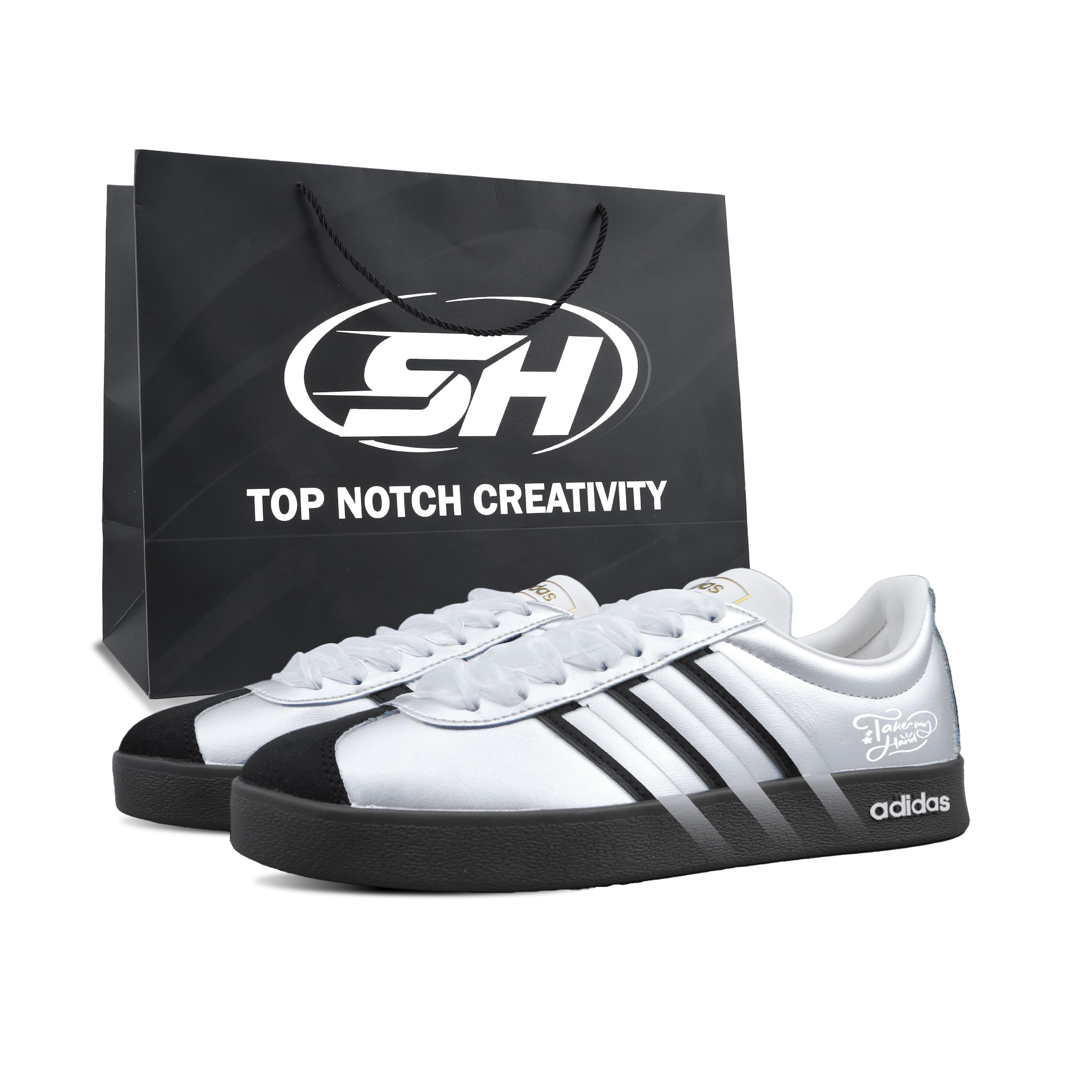 

Adidas VL COURT 20 Galaxy Whisper, специальная сумка для покупок, устойчивые к истиранию низкие кроссовки German Army Trainers Unisex Black