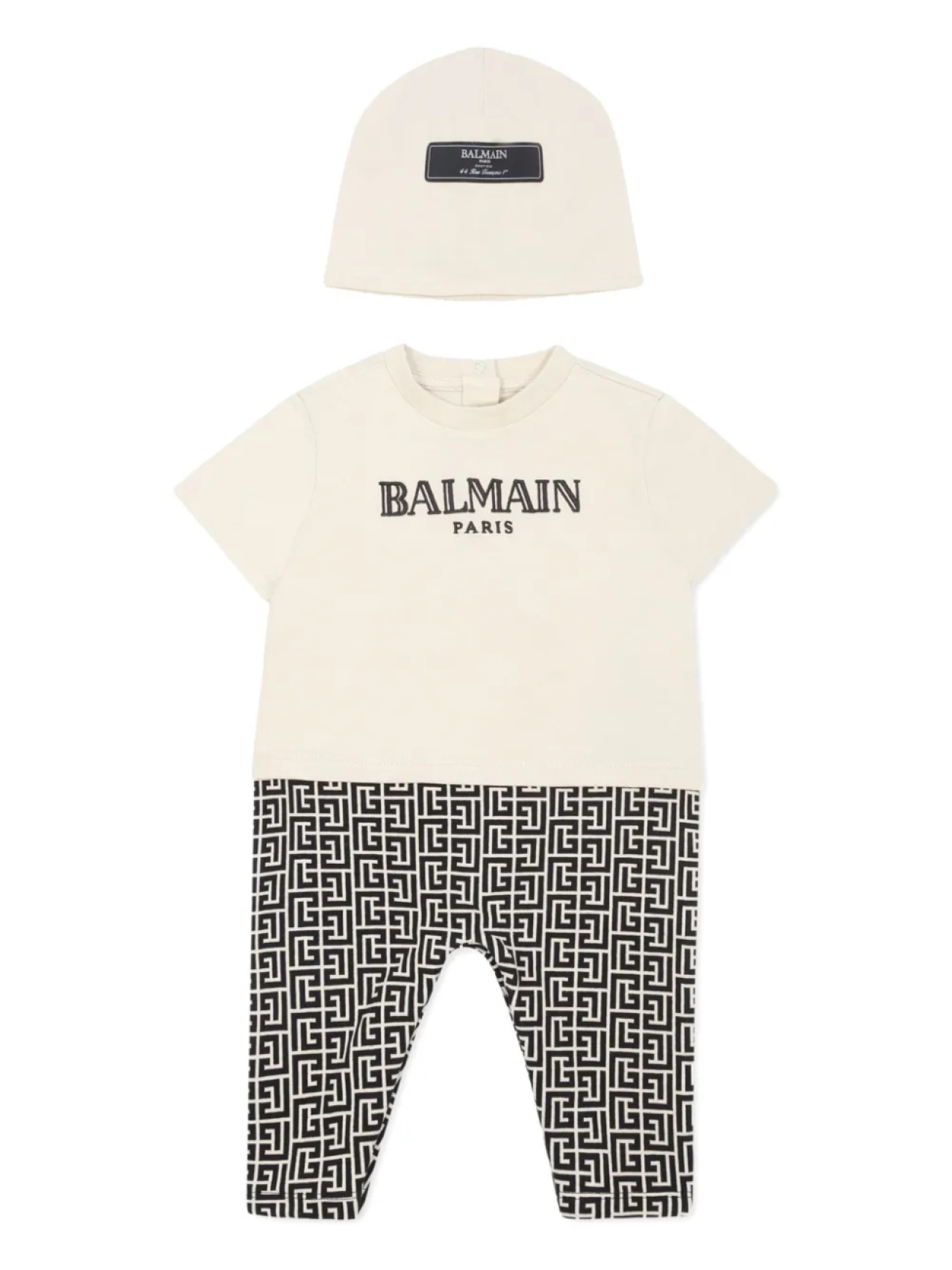 

Комплект для новорожденного с принтом логотипа Balmain Kids, нейтральный