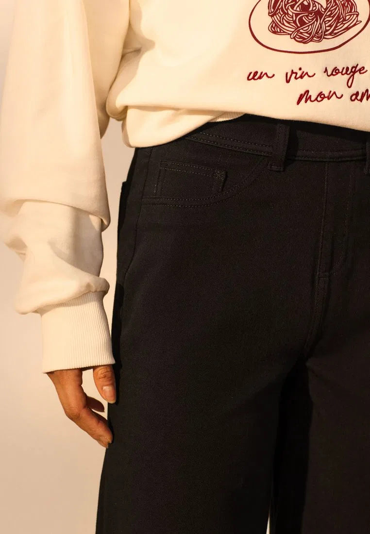 Джинсы широкие деним Jersey Denim Next, черный — фото 3