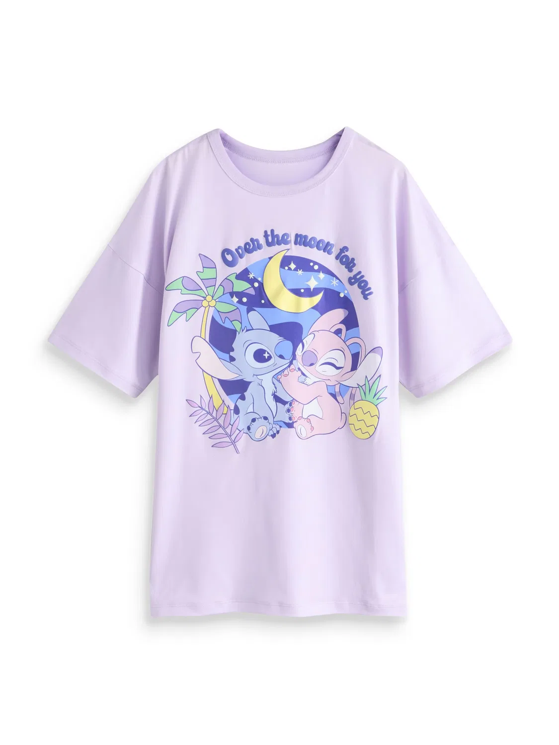 Ночная рубашка 'Лило и Стич' Next, Light Beige/Sky Blue/Violet/Lavender — фото 4