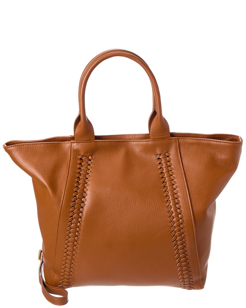 

Сумка-тоут из кожи с прострочкой Persaman New York, коричневый