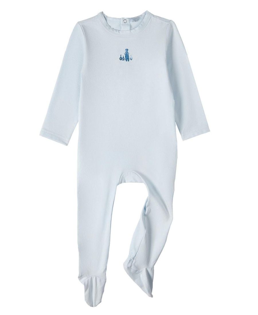 

Детский комбинезон для мальчиков "Мальчик и его ковыляющие утки" из хлопка MeMoi, Pearl blue