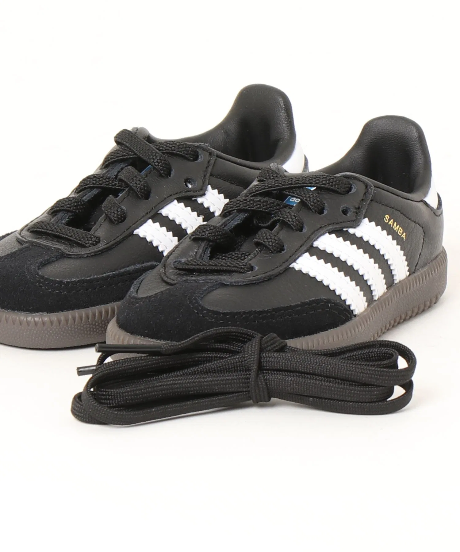 Детские кроссовки adidas Samba OG EL I из натуральной кожи чёрные — фото 4