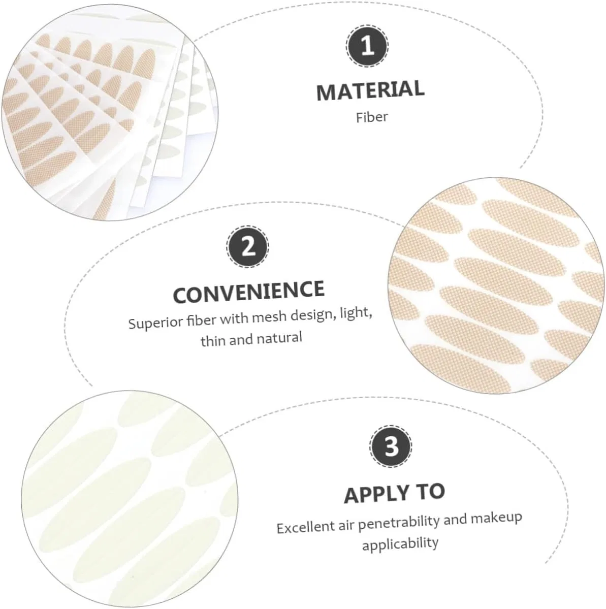 Лента для двойного века Fiber Mesh Design, телесный цвет, Loorgvel, 1 шт. — фото 2