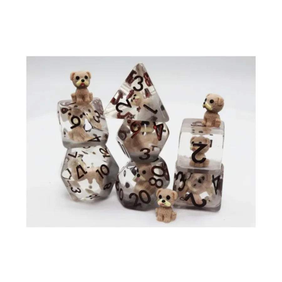

Набор Poly — добрая собачка Хейзел с коричневым (7), Dice Sets - Resin/Acrylic - Rainbow & Multi-Colored (Foam Brain Games)