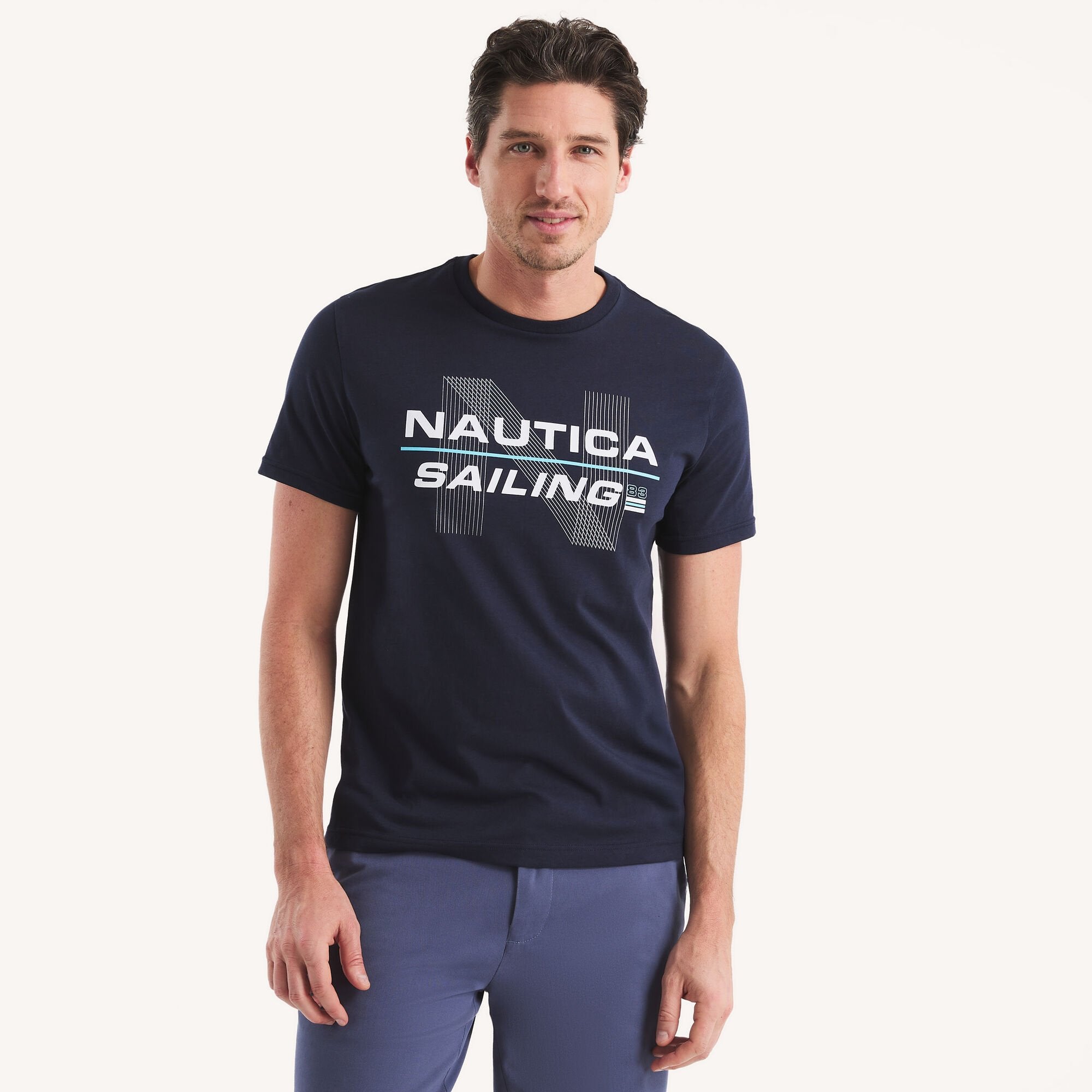 

Футболка с рисунком Nautica Mens Sailing '83, цвет navy seas