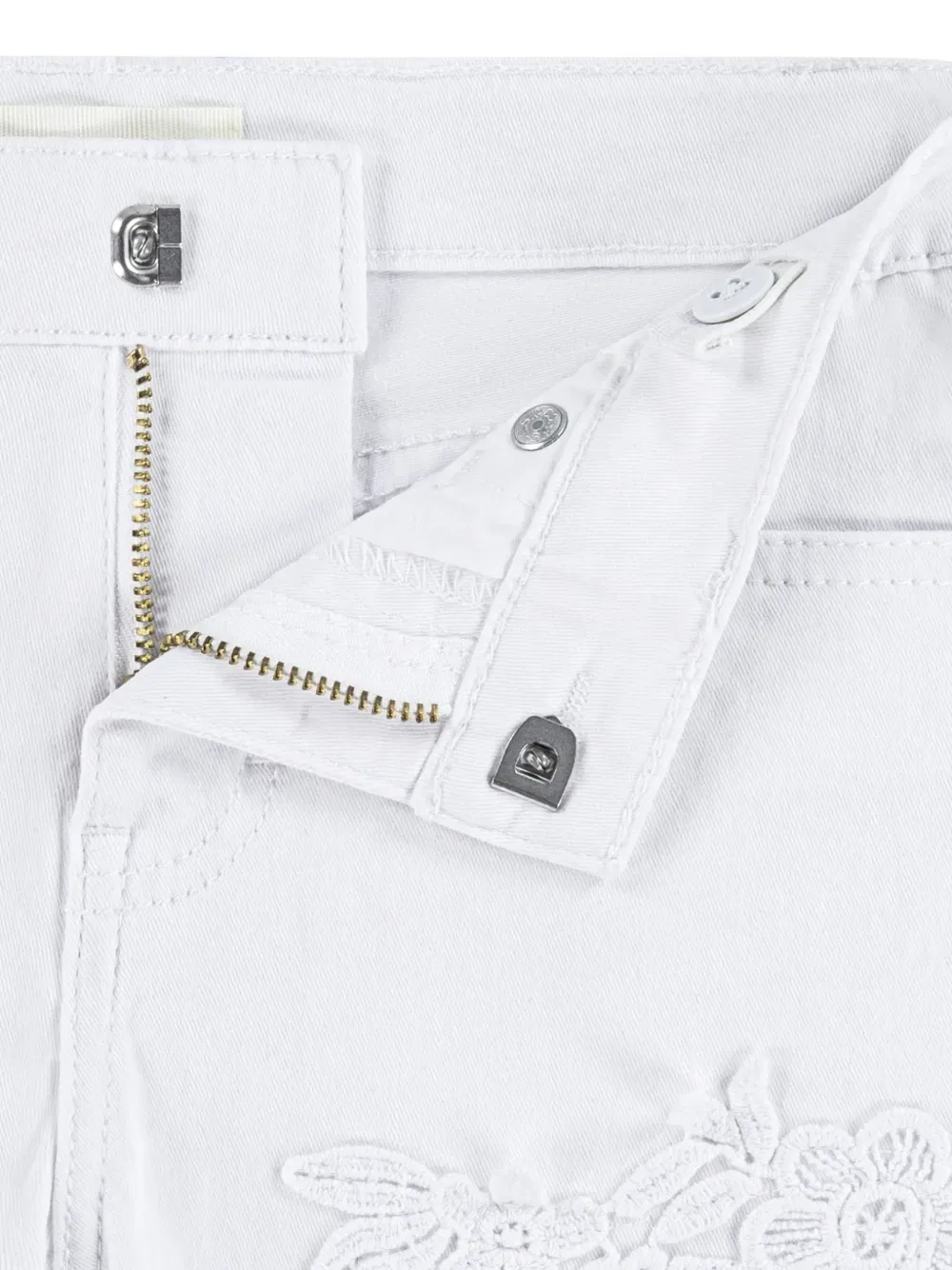Джинсовые шорты с цветочной аппликацией Levi'S Kids, белый — фото 4