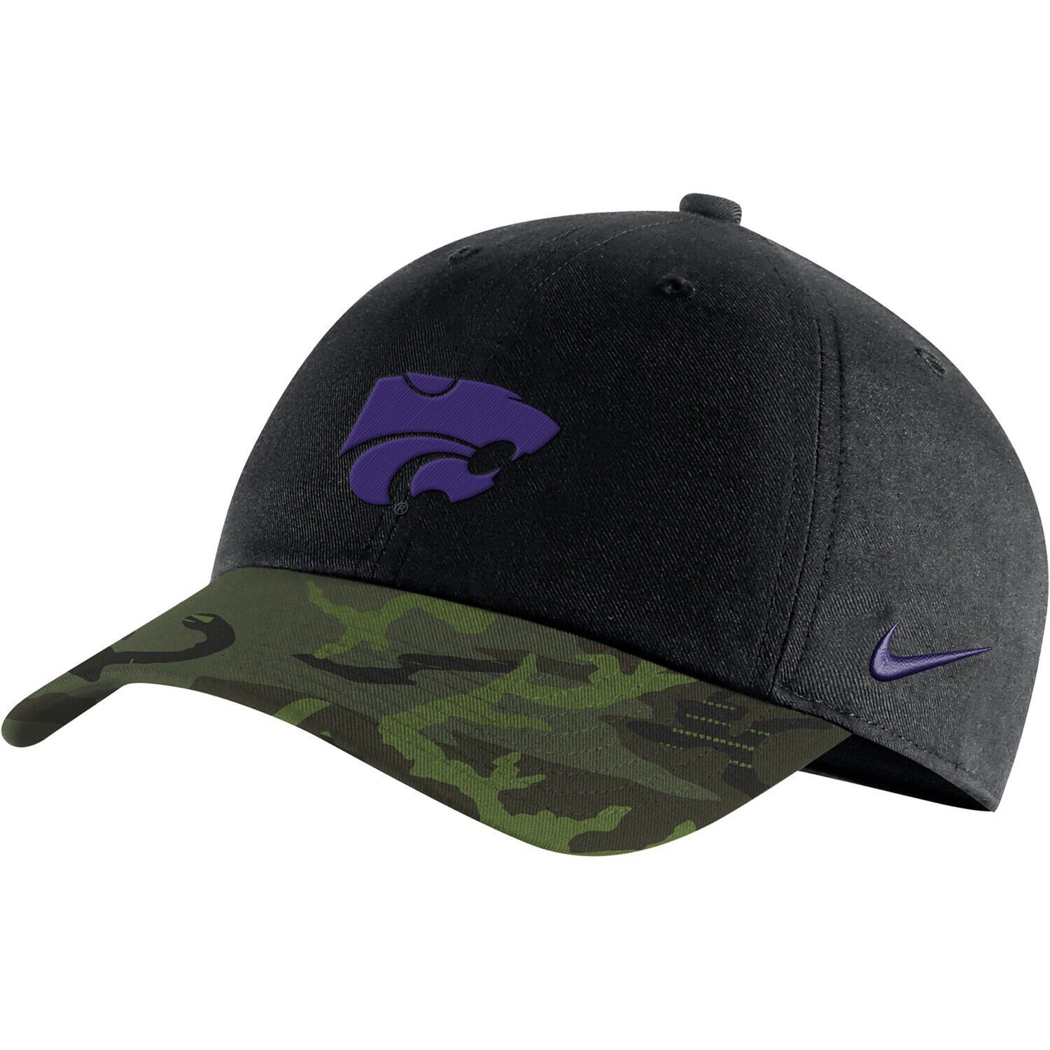 

Мужская регулируемая кепка Nike Black/Camo Kansas State Wildcats Veterans Day 2Tone Legacy91