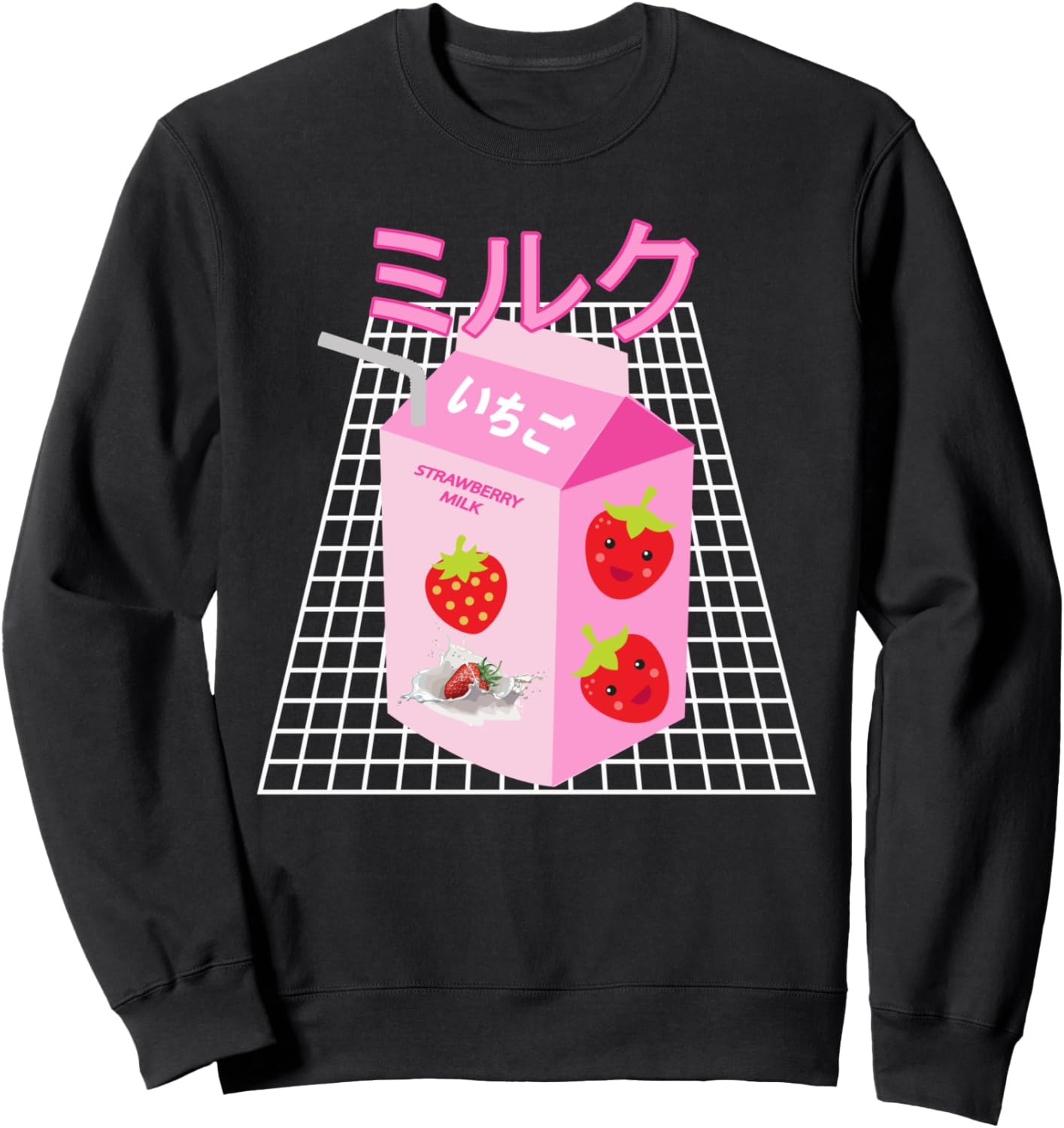 

Милая ретро-толстовка в японском стиле 90-х с изображением клубничного молочного коктейля Japanese Otaku Gifts By Design And Design, черный
