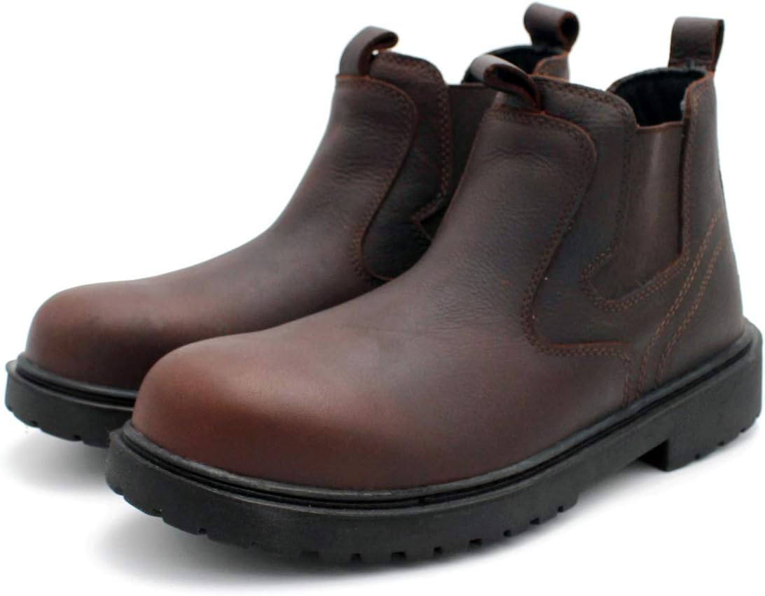 

Мужские ботинки Laforst с коричневым кожаным верхом, противоскользящей подошвой и композитным носком